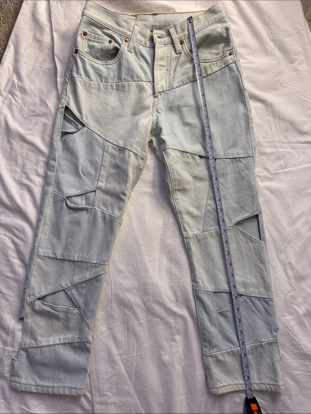 Levi's Patchwork Light Blue Ankle Jeans